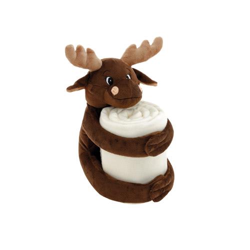 MOOSE. Polarowy koc z pluszakiem (180 g/m2)