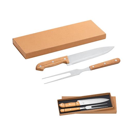 SALSA. Dwuczęściowy zestaw do grillowania ze stali nierdzewnej i bambusa