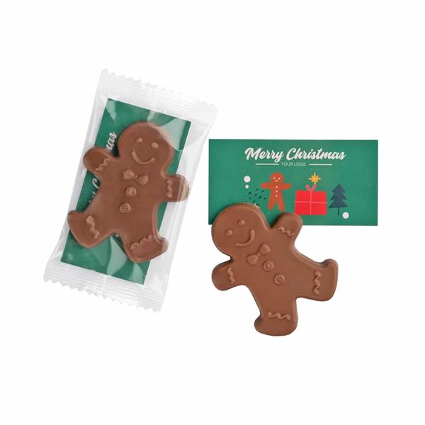 SŁODYCZE REKLAMOWE ADVERT CARD - CZEKOLADOWY LUDZIK Z PIERNIKA