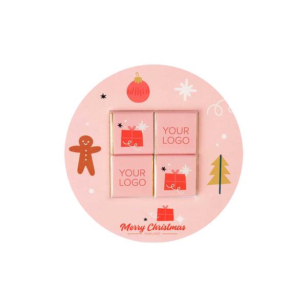 ZESTAW CZEKOLADEK KWADRATOWYCH W KOPERCIE KSZTAŁTOWEJ - KOŁO