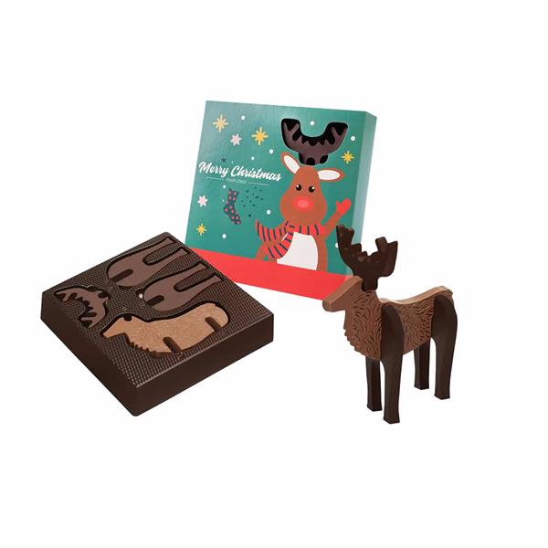 ZESTAW CZEKOLADEK RENIFER CHOCO PUZZLE 3D
