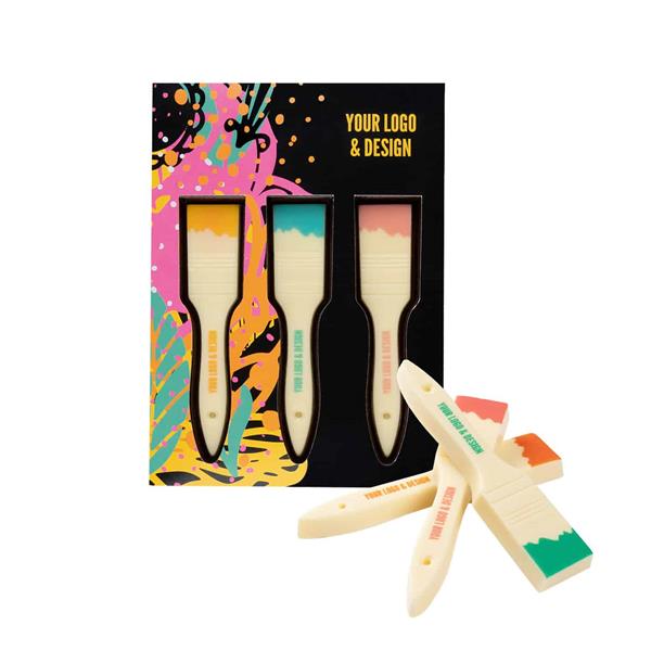 ZESTAW CZEKOLADEK Z NADRUKIEM PĘDZLE 3 SZT