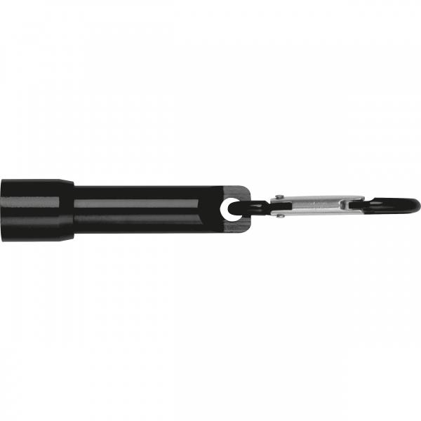 Mini latarka z aluminium z recyklingu BERGAMO - czarny