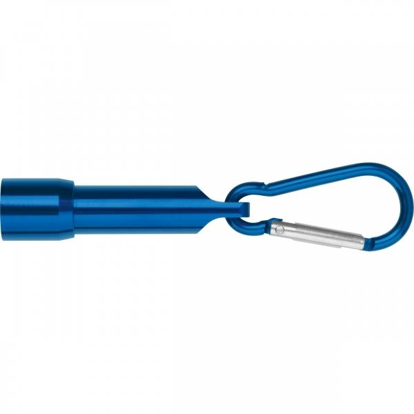 Mini latarka z aluminium z recyklingu BERGAMO - niebieski