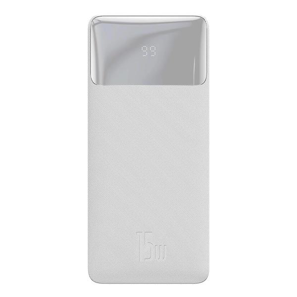 Baseus Bipow powerbank z szybkim ładowaniem 20000mAh 15W biały (Overseas Edition) + kabel USB-A - Micro USB 0.25m biały (PPBD050102)