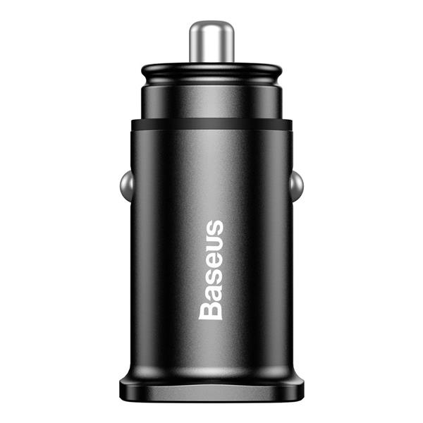 Baseus Square inteligentna ładowarka samochodowa 2x USB QC3.0 Quick Charge 3.0 SCP AFC 30W czarny (CCALL-DS01)