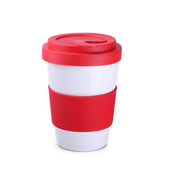 Coffee Trip 350ml biały/czerwony