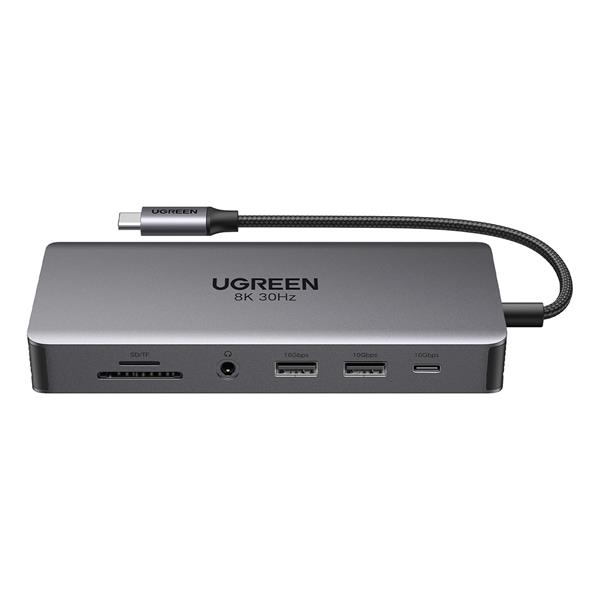HUB Ugreen CM681 15978 13w1 USB-C - 2x USB-A 3.2 / 2x USB-A 3.0 / USB-C 3.2 / 2x HDMI / RJ45 / SD i TF / AUX / USB-C PD