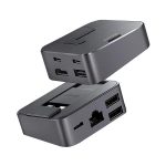 Hub Joyroom S-H121 podstawka USB-C - USB-A 3.0 / RJ45 / HDMI / USB-C / Thunderbolt do MacBook Pro - szary