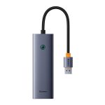 Hub USB-A 4w1 Baseus UltraJoy 3 x USB-A 3.0 + RJ45 - szary