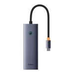 Hub USB-C 4w1 Baseus UltraJoy 3 x USB-A 3.0 + RJ45 - szary