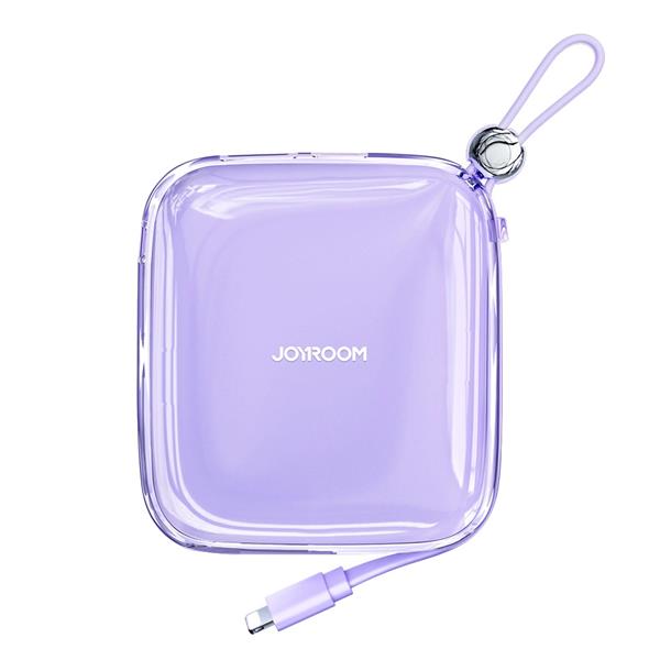 Joyroom powerbank 10000mAh Jelly Series 22.5W z wbudowanym kablem Lightning fioletowy (JR-L003)