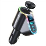 Joyroom szybka ładowarka samochodowa 4w1 USB-A QC3.0 / 2xUSB-C PD 150W czarna (JR-CL21)