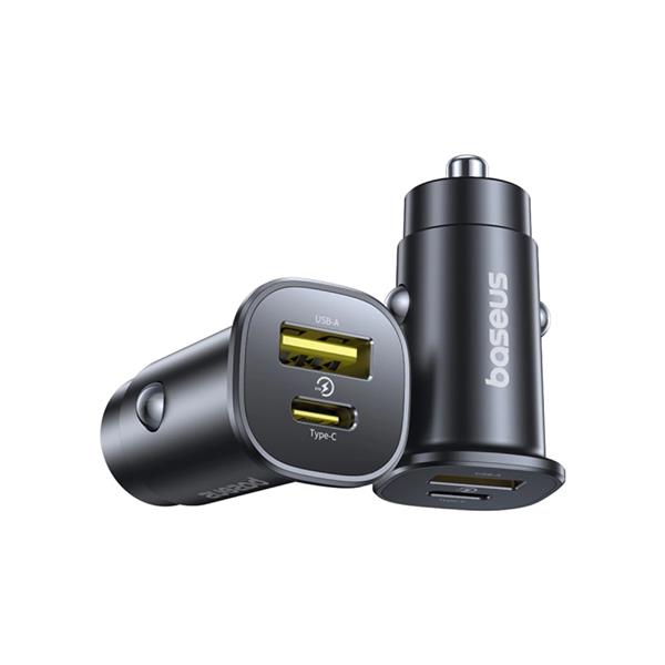 Ładowarka samochodowa Baseus GoTrip USB-C / USB-A 30W - czarna