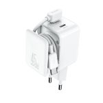 Ładowarka sieciowa Joyroom JR-TCL05 45W GaN z organizerem na kabel - biała