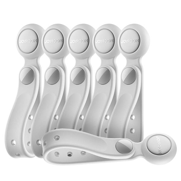 Organizer na kable Joyroom JR-ZS422 opaska silikonowa, z magnesem, zestaw 6 sztuk - biały