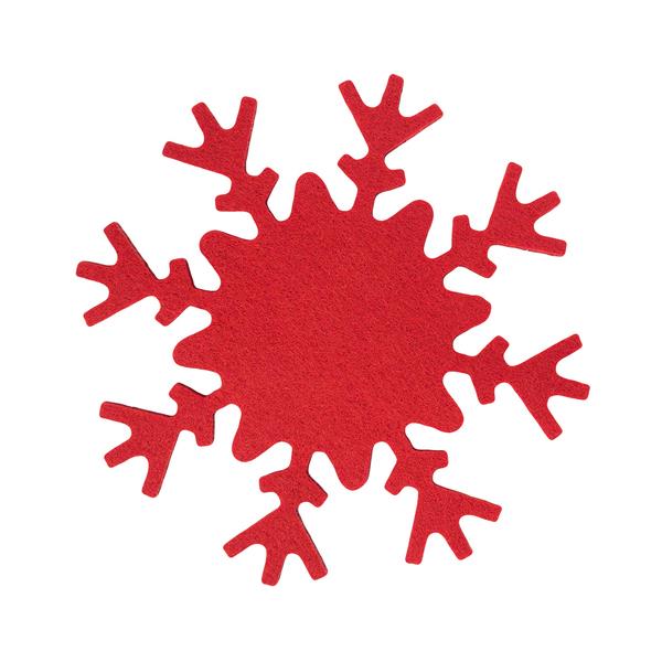 Podkładki filcowe Snowflake, czerwony
