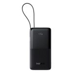 Powerbank Baseus Bipow 2 10000mah 20W z cyfrowym wyświetlaczem z wbudowanym kablem USB-C - czarny