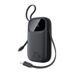 Powerbank Baseus EnerFill FC31 20000mAh 22.5W z wyświetlaczem cyfrowym i 2 wbudowanymi kablami (USB-C + Lightning) - czarny