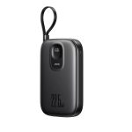 Powerbank Joyroom JR-PBF18 22.5W 10000mAh z wbudowanym kablem Lightning + kabel USB-C 0.25 cm  - czarny