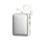 Powerbank Joyroom JR-PBF27 10000mAh 22.5W z wbudowanymi kablami USB-C i Lightning - biały