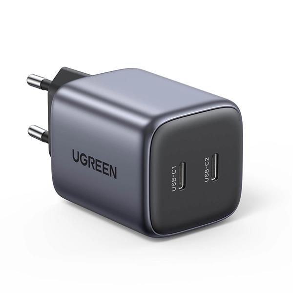 Szybka ładowarka GaN 2 x USB-C 45W QC PD Ugreen CD294 - szara