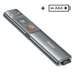 Wskaźnik laserowy Baseus Orange Dot bezprzewodowy do prezentacji - szary (z baterią)