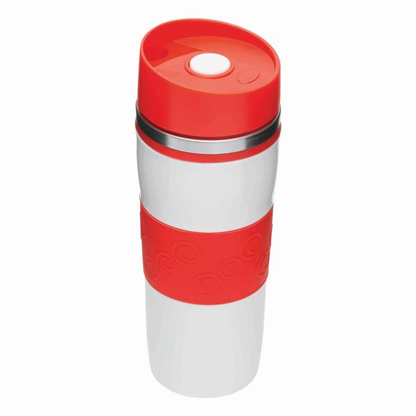 ARABICA - Kubek termiczny - biały, czerwony