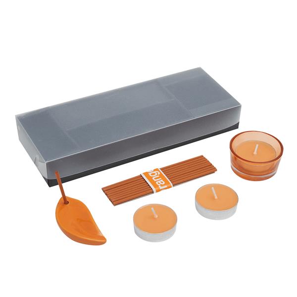 ATMOSPHERE - Zestaw świeczek - pomarańczowy