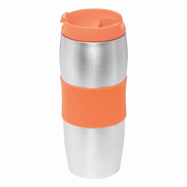 AU LAIT - Kubek termiczny - pomarańczowy, srebrny