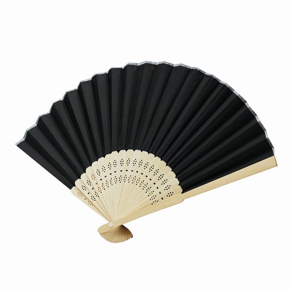 BAMBOO COOL - Składany wachlarz - czarny