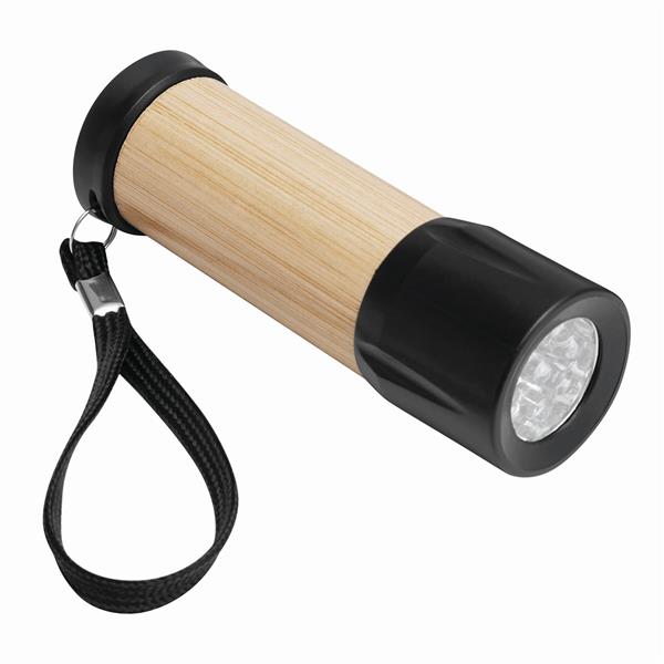 BAMBOO SHINE - Latarka LED - brązowy, czarny