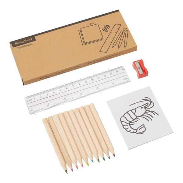 BEING BUSY - Zestaw kredek - brązowy