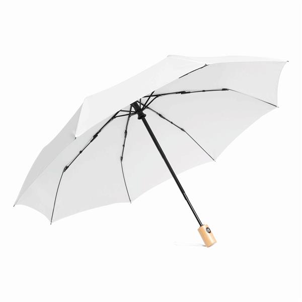 CALYPSO - Automatycznie otwierany i składany, wiatroodporny parasol kieszonkowy - biały