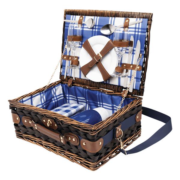 CENTRAL PARK - Kosz piknikowy - biały, niebieski