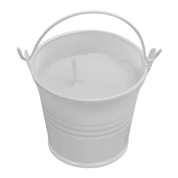 CLAM - Świeca w wiaderku - biały