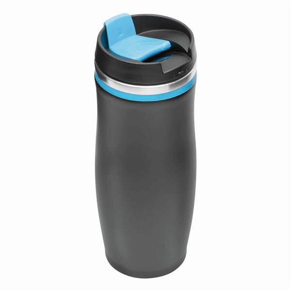 DARK CREMA - Kubek termiczny o podwójnych ściankach - czarny, niebieski