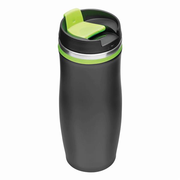 DARK CREMA - Kubek termiczny o podwójnych ściankach - czarny, zielony