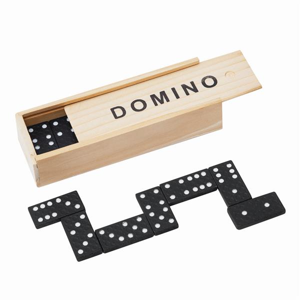 DOMINO - Klasyczna gra - czarny, drewniano