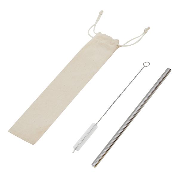 DRINK ELEGANT - Słomka do picia ze stali nierdzewnej - srebrny