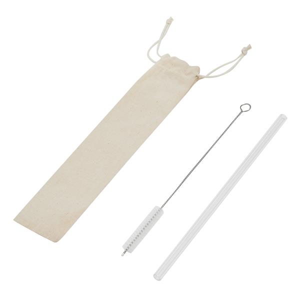 DRINK SMART - Szklana słomka do picia - transparentny