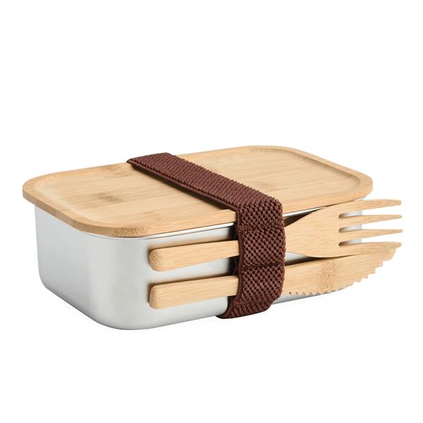 ECO TASTE - Pudełko śniadaniowe - brązowy, srebrny