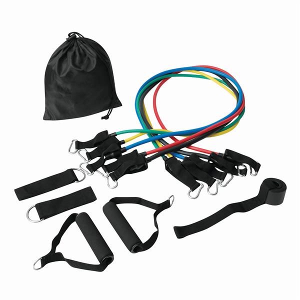FITNESS TIME - Zestaw gum oporowych do ćwiczeń - czarny, czerwony, niebieski, zielony, żółty
