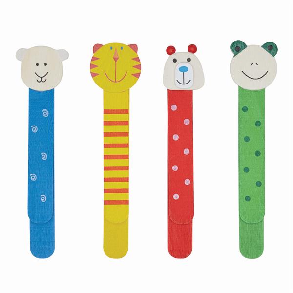 FUNNY ANIMALS - Drewniane zakładki - kolorowy