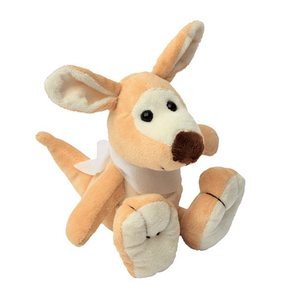 JUMPER - Pluszowy kangur - biały, brązowy