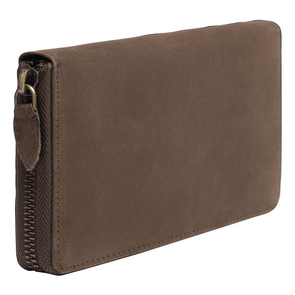 LADY - Portmonetka ze skóry naturalnej - brązowy