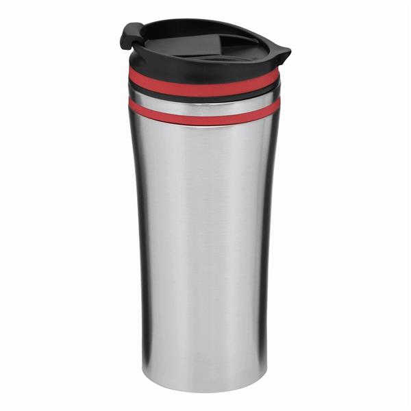LIBERICA - Kubek termiczny - czerwony, srebrny