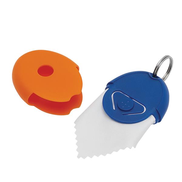 NEAT - Brelok z mikrofibrą - niebieski, pomarańczowy