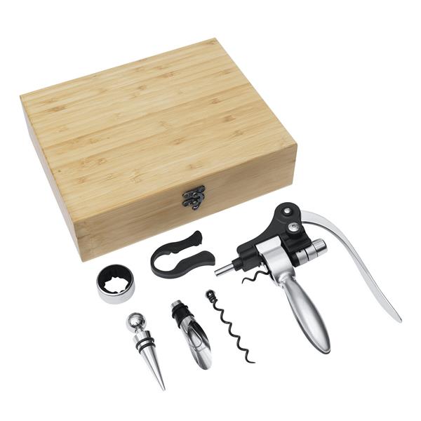 NOBLE WINE - Zestaw do wina - brązowy, srebrny