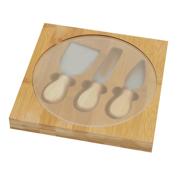 ORBITY - Zestaw noży do sera - brązowy